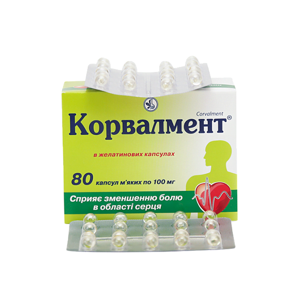 Корвалмент 0.1 г N80 капсулы